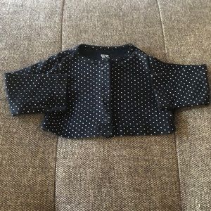 CARTERS 9 mth polka dot black cardigan